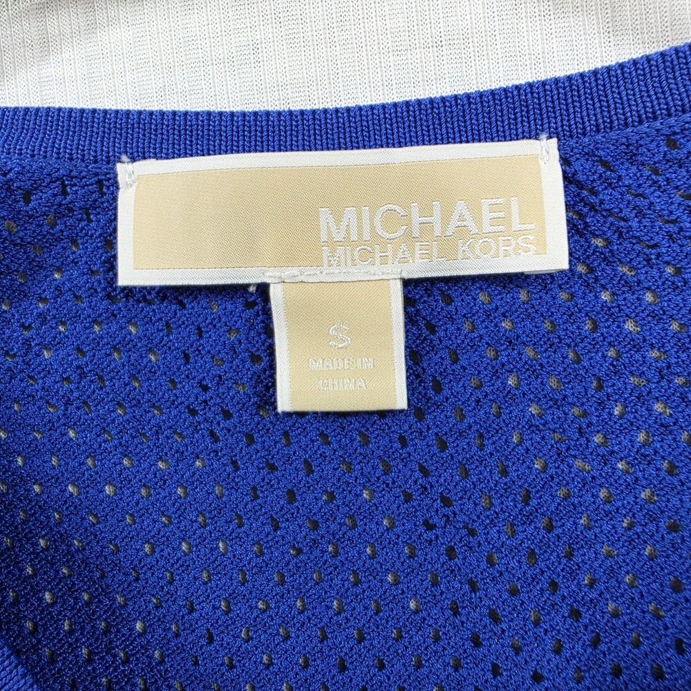 Michael Kors Royal Blue Sleeveless Bodycon Dress Size S Preppy Modern Date Night - Picture 5 of 13